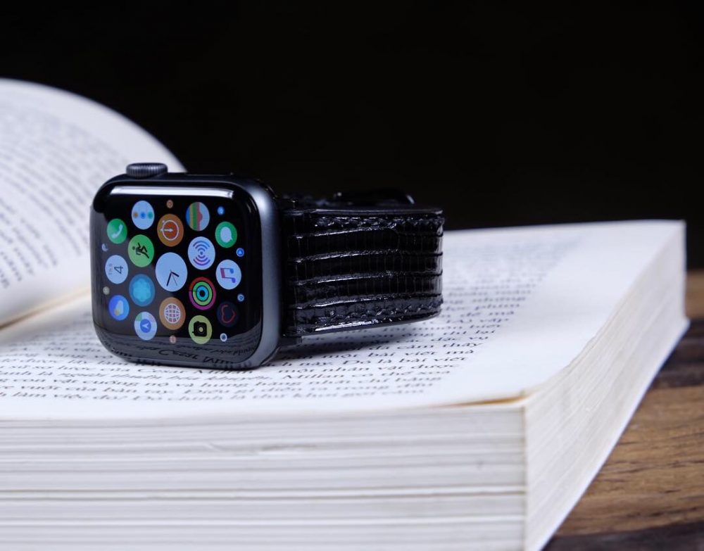 Dây Đồng Hồ Da Bò Đen Cho Apple Watch Cao cấp, Giá cực tốt – Hoa Sa