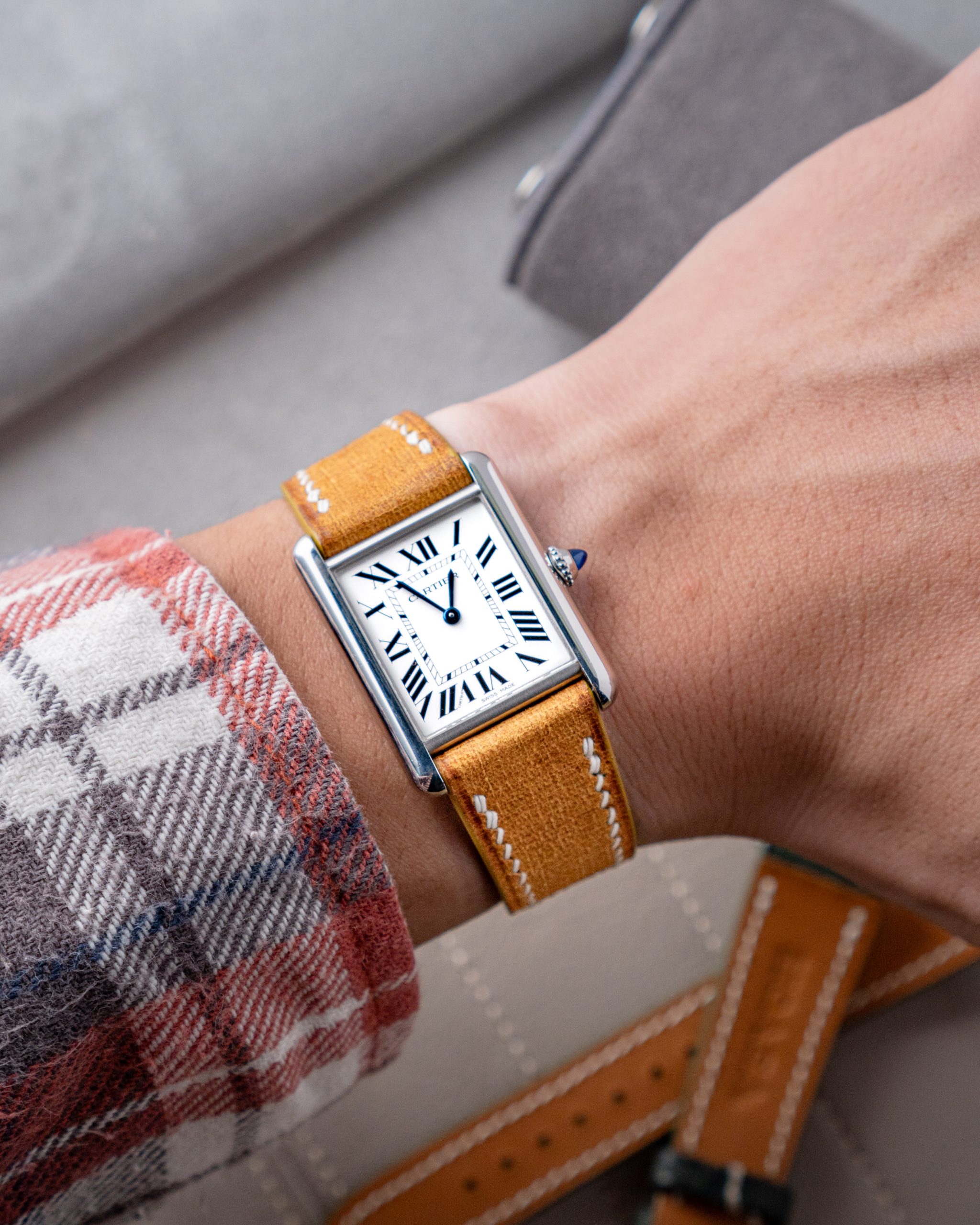 Dây da Babele cho đồng hồ Cartier Tank Must2121212